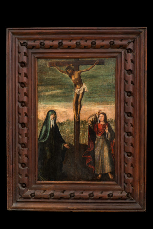 Cristo crucificado entre Maria e S. João<br>